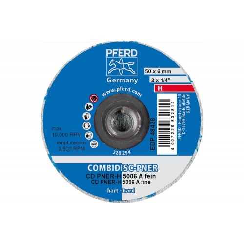 Disco de vellón prensado COMBIDISC CD PNER Ø 50 mm duro A, fino para acabado