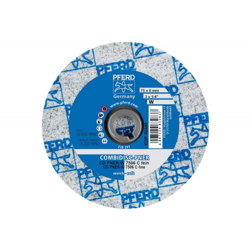 Disco de vellón prensado COMBIDISC CD PNER Ø 75 mm blando SIC, fino para acabado
