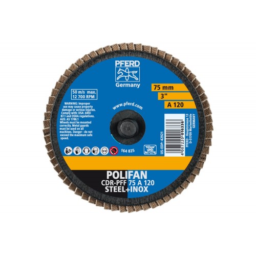 Mini-POLIFAN COMBIDISC, corindón CDR Ø 75 mm A120 para aplicaciones universales
