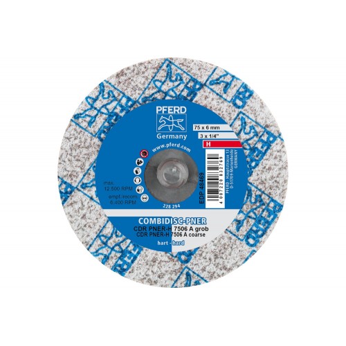 Disco de vellón prensado COMBIDISC CDR PNER Ø 75 mm duro A, basto para acabado
