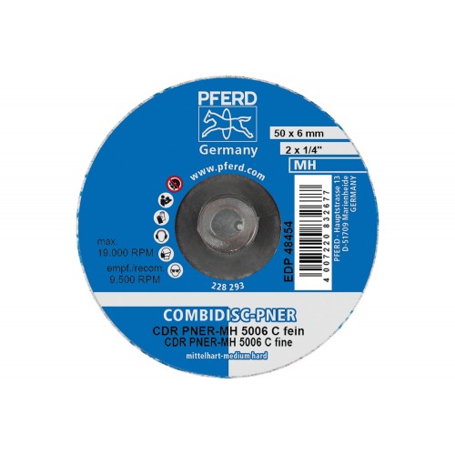 Disco de vellón prensado COMBIDISC CDR PNER Ø 50 mm semiduro SIC, fino para acabado