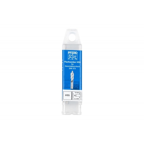 Avellanador plano HSS con espiga de guía DIN 373 Ø 6,0 mm, mango Ø 5 mm, para orificio roscado