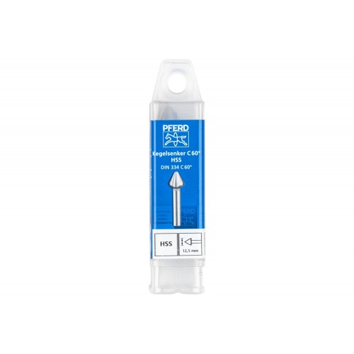 Avellanador y avellanador cónico HSS 60° Ø 12,5 mm, mango Ø 8 mm DIN 334 C