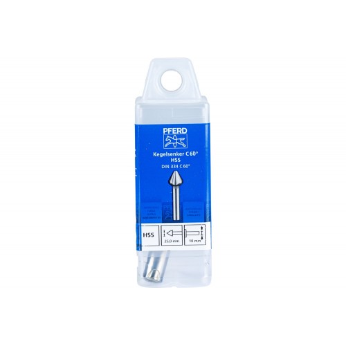 Avellanador y avellanador cónico HSS 60° Ø 25 mm, mango Ø 10 mm DIN 334 C