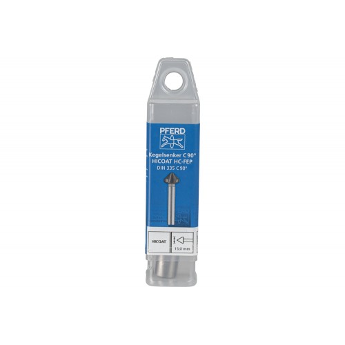 Avellanador y avellanador cónico HSS 90° Ø 15 mm, mango Ø 10 mm DIN 335 C con recubrimiento HICOAT