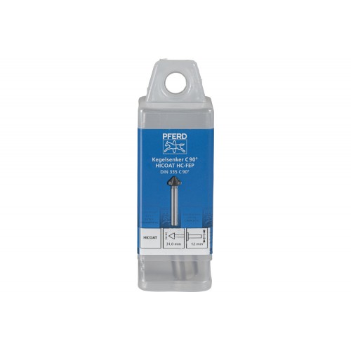 Avellanador y avellanador cónico HSS 90° Ø 31 mm, mango Ø 12 mm DIN 335 C HICOAT, vástago triangular
