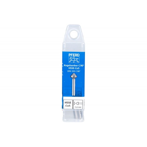 Avellanador y avellanador cónico Co5 HSSE 90° Ø 15 mm, mango Ø 10 mm DIN 335 C