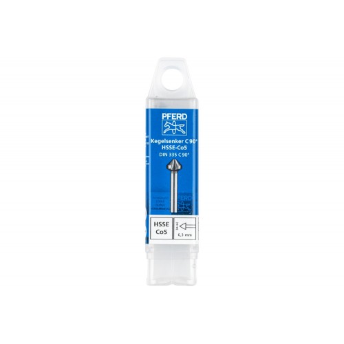 Avellanador y avellanador cónico Co5 HSSE 90° Ø 6,3 mm, mango Ø 5 mm DIN 335 C