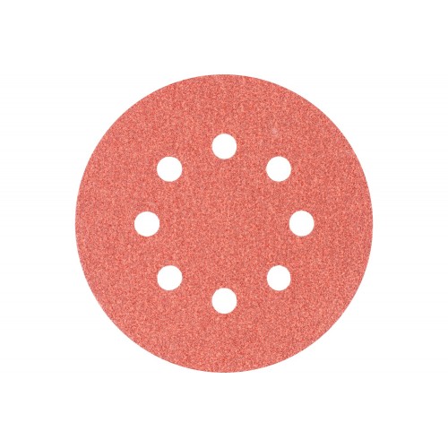Disco de lija sistema velcro universal de corindón KSS Ø 125 A100 8 orificios de extracción para lijadora orbital