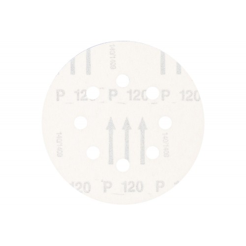 Disco de lija sistema velcro universal de corindón KSS Ø 125 A120 8 orificios de extracción para lijadora orbital