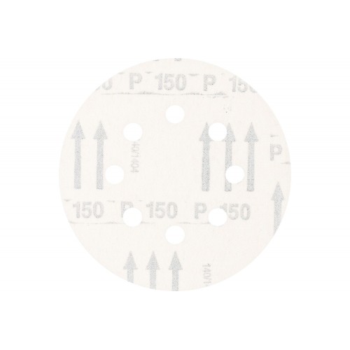 Disco de lija sistema velcro universal de corindón KSS Ø 125 A150 8 orificios de extracción para lijadora orbital