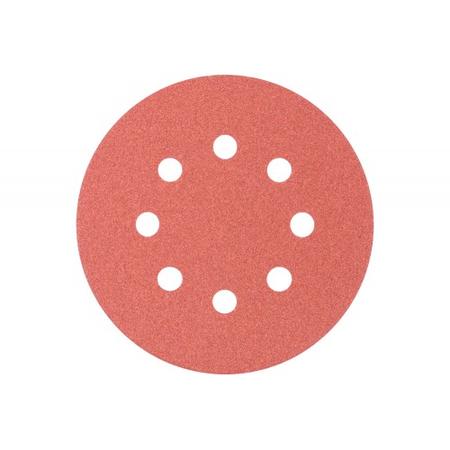 Disco de lija sistema velcro universal de corindón KSS Ø 125 A150 8 orificios de extracción para lijadora orbital