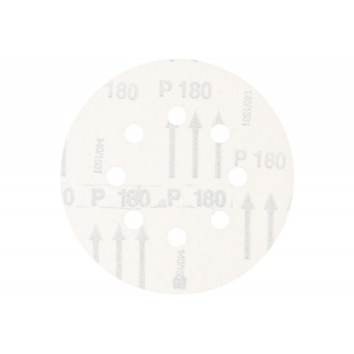 Disco de lija sistema velcro universal de corindón KSS Ø 125 A180 8 orificios de extracción para lijadora orbital