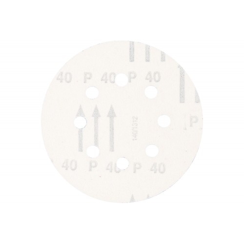 Disco de lija sistema velcro universal de corindón KSS Ø 125 A40 8 orificios de extracción para lijadora orbital