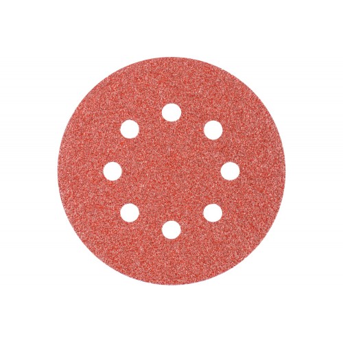 Disco de lija sistema velcro universal de corindón KSS Ø 125 A40 8 orificios de extracción para lijadora orbital