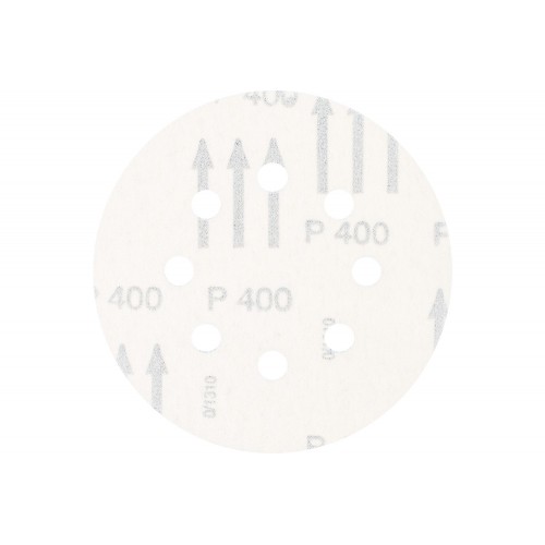 Disco de lija sistema velcro universal de corindón KSS Ø 125 A400 8 orificios de extracción para lijadora orbital