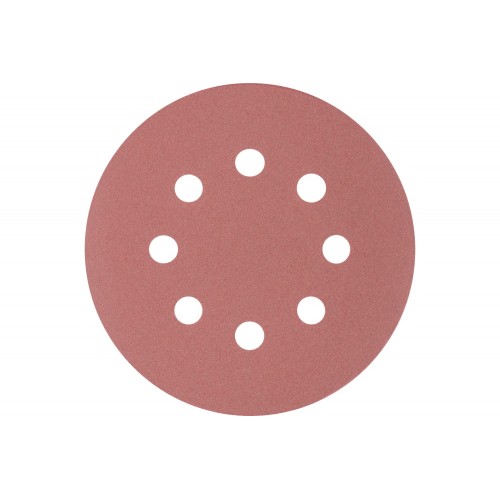 Disco de lija sistema velcro universal de corindón KSS Ø 125 A400 8 orificios de extracción para lijadora orbital