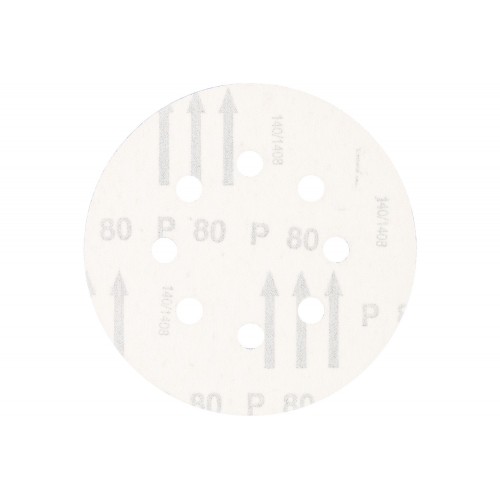 Disco de lija sistema velcro universal de corindón KSS Ø 125 A80 8 orificios de extracción para lijadora orbital