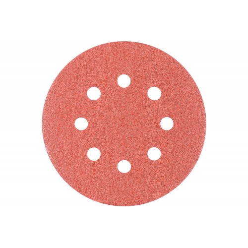 Disco de lija sistema velcro universal de corindón KSS Ø 125 A80 8 orificios de extracción para lijadora orbital
