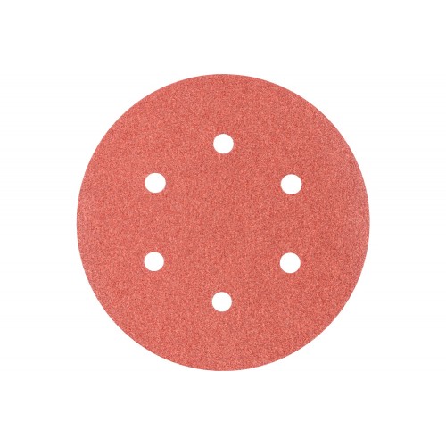 Disco de lija sistema velcro universal de corindón KSS Ø 150 A100 6 orificios de extracción para lijadora orbital