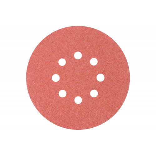 Disco de lija sistema velcro universal de corindón KSS Ø 150 A100 8 orificios de extracción para lijadora orbital