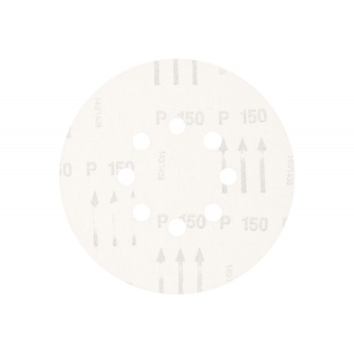Disco de lija sistema velcro universal de corindón KSS Ø 150 A150 8 orificios de extracción para lijadora orbital