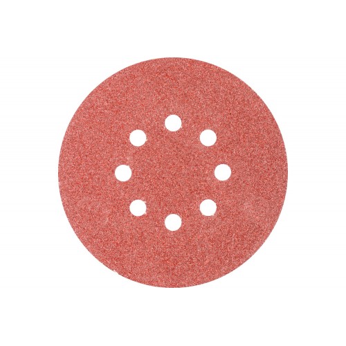 Disco de lija sistema velcro universal de corindón KSS Ø 150 A40 8 orificios de extracción para lijadora orbital