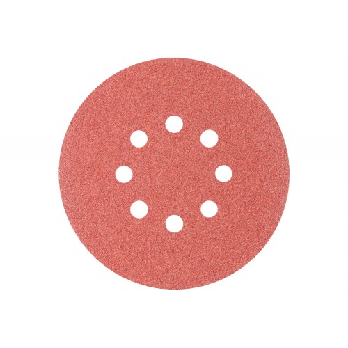 Disco de lija sistema velcro universal de corindón KSS Ø 150 A80 8 orificios de extracción para lijadora orbital
