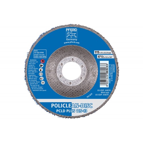 Vellón para limpieza POLICLEAN PLUS PCLD Ø115x13 mm, agujero Ø22,3 mm para trabajos de limpieza en basto (1)