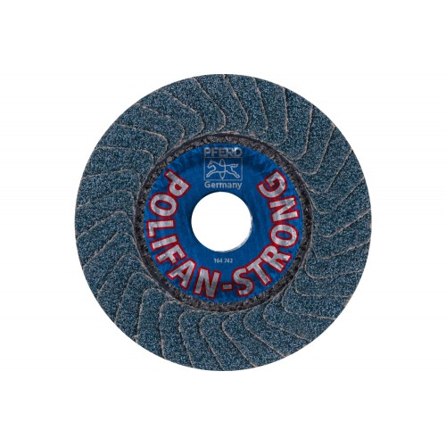 Disco de láminas lijadoras STRONG POLIFAN PFC 115x22,23 mm cónico Z50 línea SGP STEEL para acero