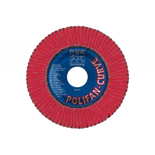 Disco de láminas lijadoras POLIFAN CURVE PFR 115x22,23 mm ancho L CO60 SGP STEELOX para acero/acero inoxidable