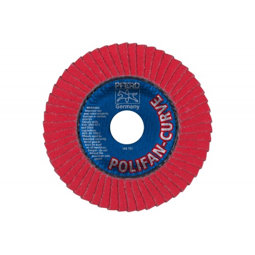 Disco de láminas lijadoras POLIFAN CURVE PFR 115x22,23 mm ancho M CO60 SGP STEELOX para acero/acero inoxidable