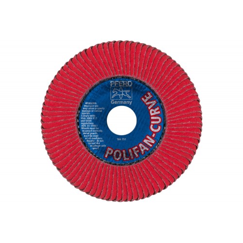 Disco de láminas lijadoras POLIFAN CURVE PFR 125x22,23 mm ancho L CO60 SGP STEELOX para acero/acero inoxidable