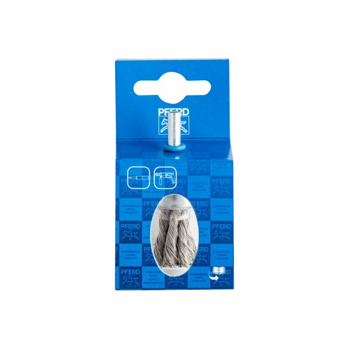 Carda brocha POS con recubrimiento de plástico, trenzada PBG Ø 19 mm, mango Ø 6 mm, alambre de acero inoxidable Ø 0,35 mm (10)