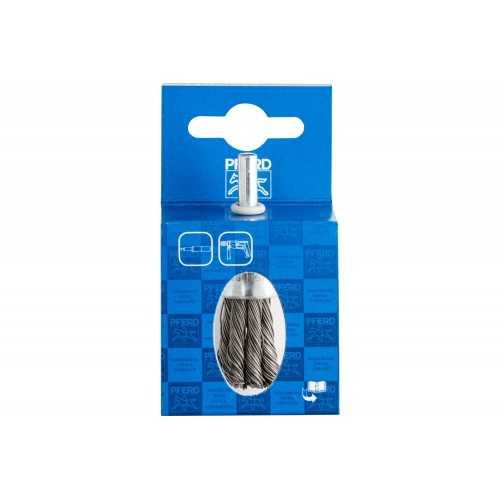 Carda brocha POS, trenzada PBG Ø 19 mm, mango Ø 6 mm alambre de acero Ø 0,50