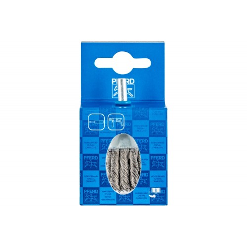 Carda brocha POS con recubrimiento de plástico trenzada PBG Ø 30 mm, mango Ø 6 mm alambre de acero inoxidable Ø 0,35