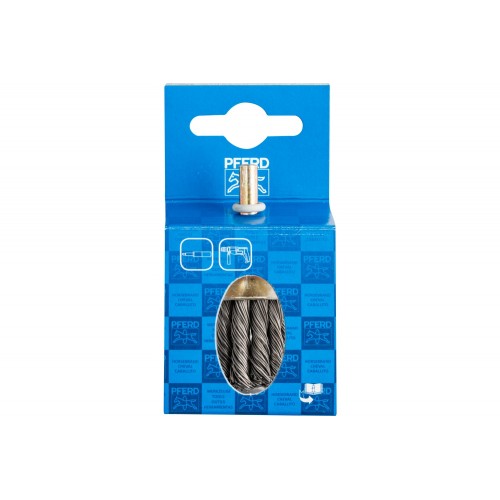 Carda brocha POS, trenzada PBG Ø 30 mm, mango Ø 6 mm alambre de acero Ø 0,50