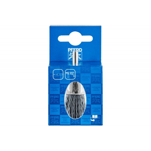 Carda brocha POS, sin trenzar PBU Ø 20 mm, mango Ø 6 mm, filamento de SiC Ø 0,90, grano 180
