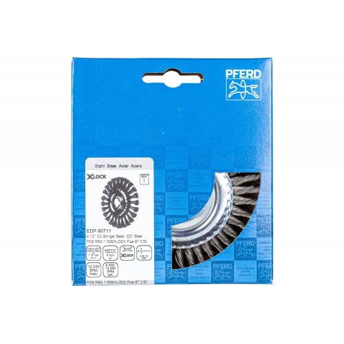 Carda PIPELINE, trenzada RBG Ø 125x6 agujero 22,2 mm/X-LOCK alambre de acero Ø 0,50 mm amoladora angular