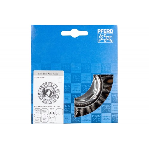 Carda redonda COMBITWIST trenzada RBG Ø 115x12 mm M14, alambre de acero Ø 0,50 mm, amoladora angular