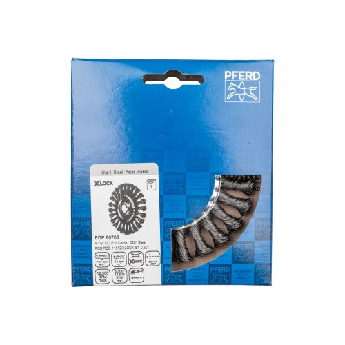 Carda redonda, trenzada RBG Ø 115x12 agujero 22,2 mm/X-LOCK alambre de acero Ø 0,50 mm amoladora angular