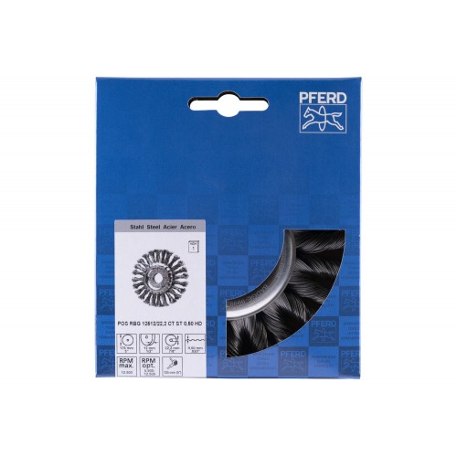 Carda redonda POS COMBITWIST trenzada RBG HD Ø 125x12x22,2 mm, alambre de acero Ø 0,50mm amoladora angular