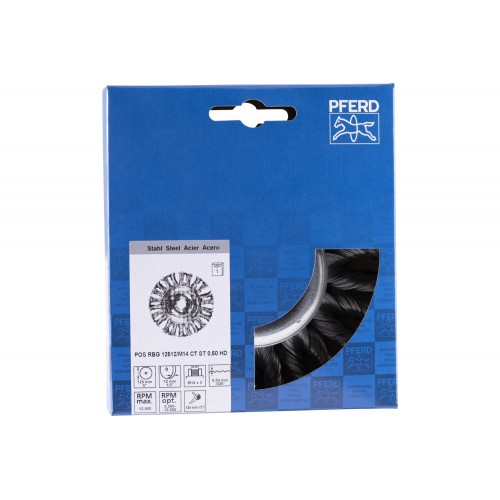 Carda redonda POS COMBITWIST trenzada RBG HD Ø 125x12 mm, M14, alambre de acero Ø 0,50mm amoladora angular