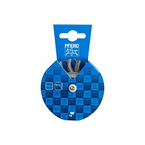 Carda redonda POS, trenzada RBG Ø 76x6 mm, mango Ø 6 mm alambre de acero Ø 0,50 mm (10)
