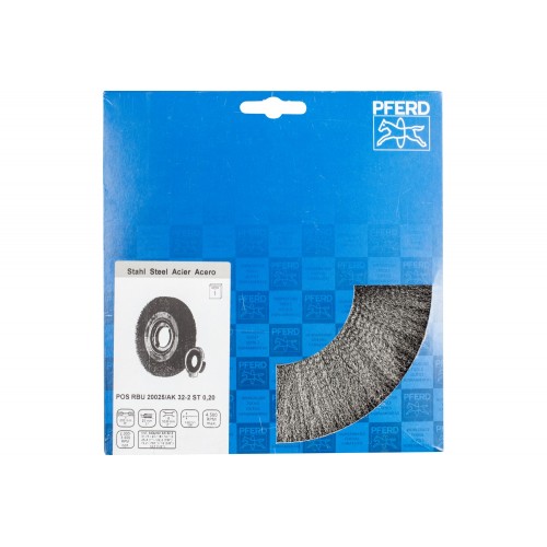 Carda redonda ancha, sin trenzar RBU Ø 200x25x agujero variable alambre de acero Ø 0,20 amoladora