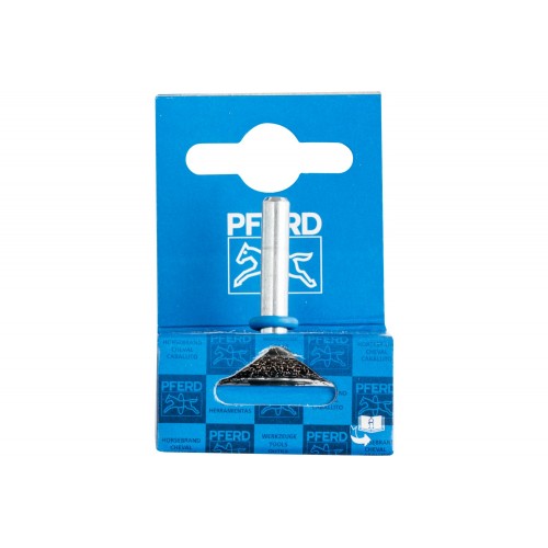 Carda redonda POS, sin trenzar RBU Ø 30x6 mm, mango Ø 6 mm, alambre de acero inoxidable Ø 0,20