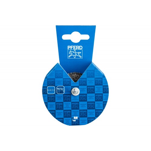 Carda redonda POS, sin trenzar RBU Ø 50x15 mm mango Ø 6 mm alambre de acero Ø 0,20 (10)
