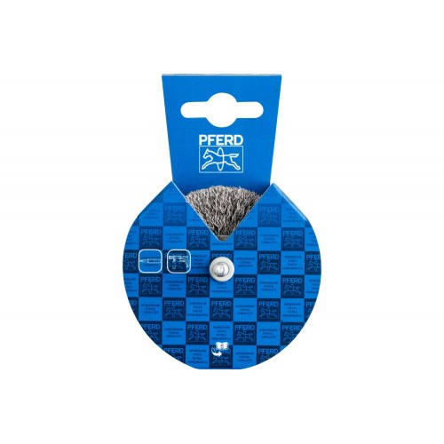 Carda redonda POS, sin trenzar RBU Ø 70x15 mm mango Ø 6 mm alambre de acero Ø 0,30 (10)