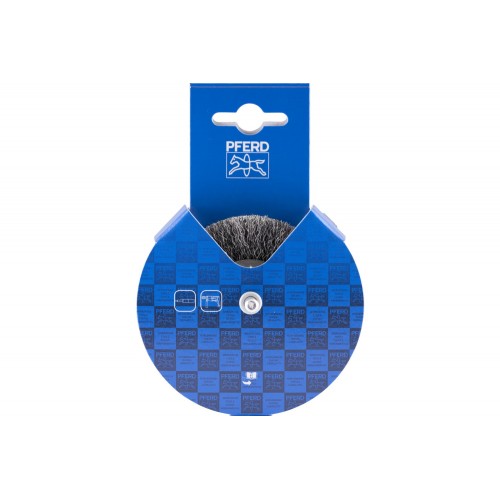 Carda redonda sin trenzar RBU POS Ø 80x15 mm, mango Ø 6 mm, alambre de mm acero Ø 0,30