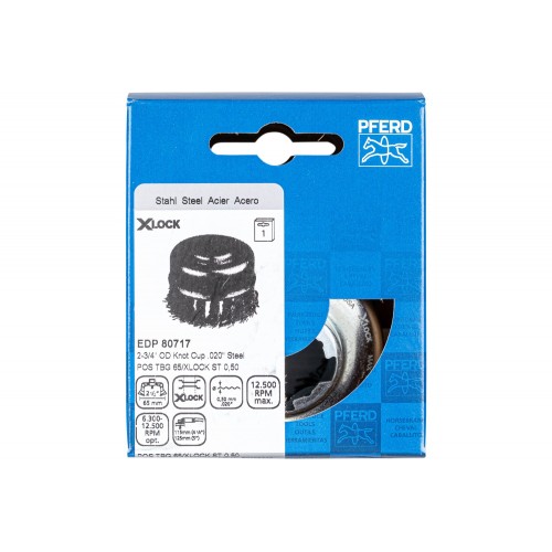Carda vaso, trenzada TBG Ø 65 mm agujero 22,2 mm/X-LOCK alambre de acero Ø 0,50 mm amoladora angular